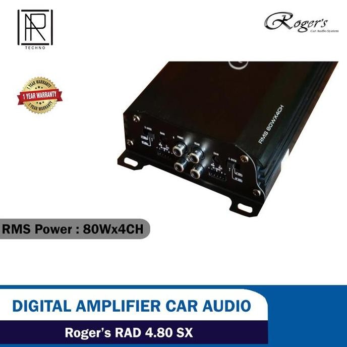 Rogers amplifier 4 channel mobil bass car audio power besar