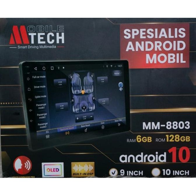 Mtech Head Unit Android Universal Mobil MM-8803 BBA 6/128GB