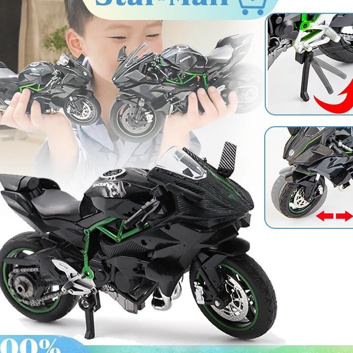 Diecast Motor 118 Miniatur Motor Kawasaki H2R Miniatur Motor Ninja