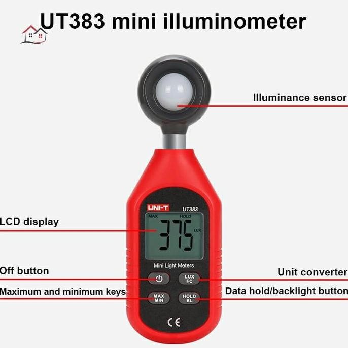 Ut383 / Ut 383 Alat Ukur Intensitas Kekuatan Cahaya Luxmeter Photo Co