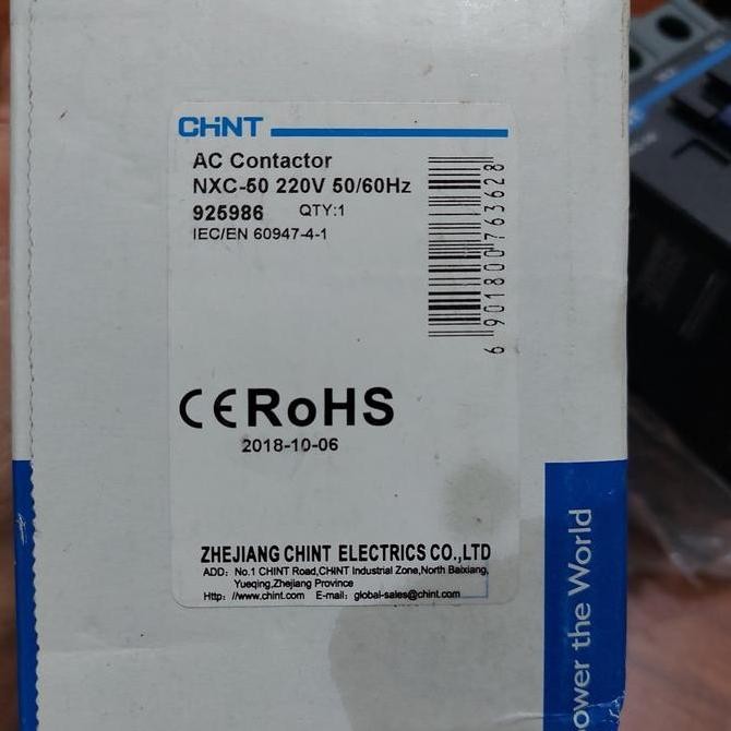 NEW KONTAKTOR CHINT CHNT NXC-50 220V 80A