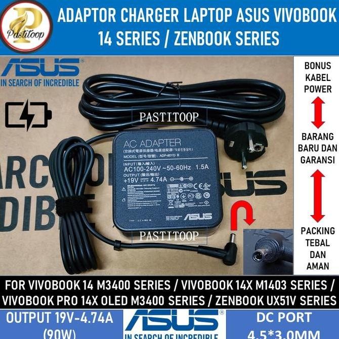 Adaptor Charger Asus vivobook 14 M3400Q 90w terbaru