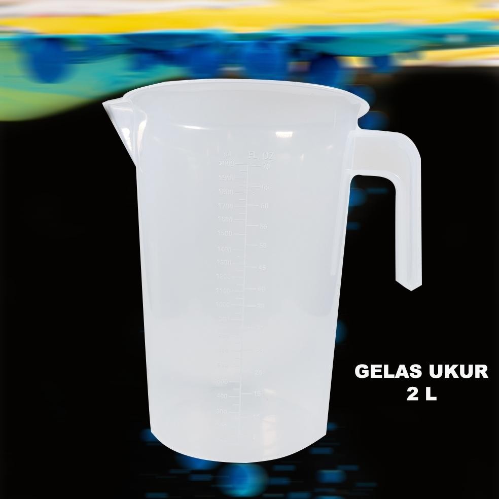 Bisa Cod Gelas Ukur 2L 2Liter 2000Ml Gelas Takar Takaran Plastik Measuring Cup Plastik Bening Transp