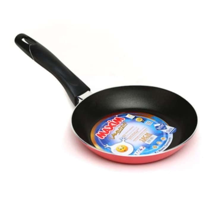 (Terbaru) Penggorengan Maxim Datar Ceper Wajan Frying Pan Teflon Valentino 18 Cm Bestseller