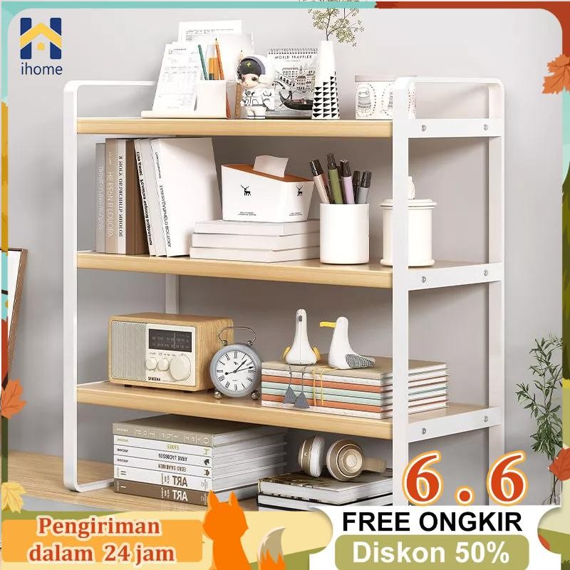 Rak Meja Stationery Desktop Storage Rak Buku Desktop Rak Dapur Desktop Rak Serbaguna Desktop