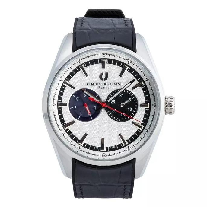 CHARLES JOURDAN Jam Tangan Pria CJ1039-1312M Analog Waterproof Black Crystal