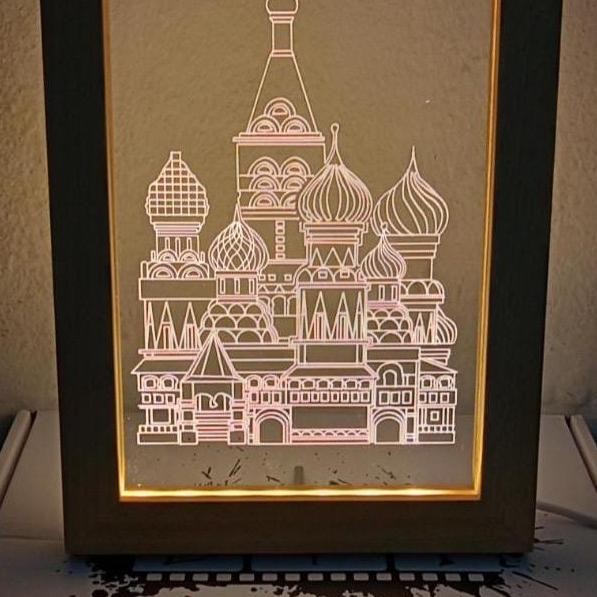 Lampu Hias Meja /Lampu Hias Frame  /Lampu Led / Lampu Belajar Anak Super Kreatif & Lucu Kuning Usb S