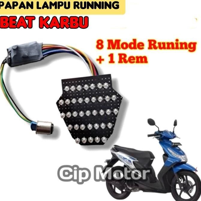 Lampu Stop Led Running Beat Karbu 8 Mode Asli