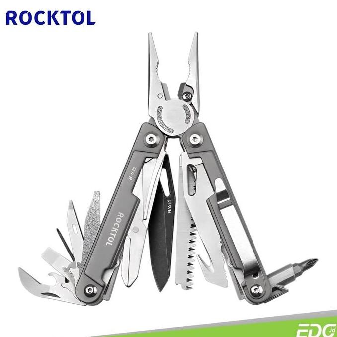 Tang Multifungsi Rocktol Multi Tools Pliers Gen-R Titanium-Plated Handle S35Vn 3Cr13 Stainless Steel