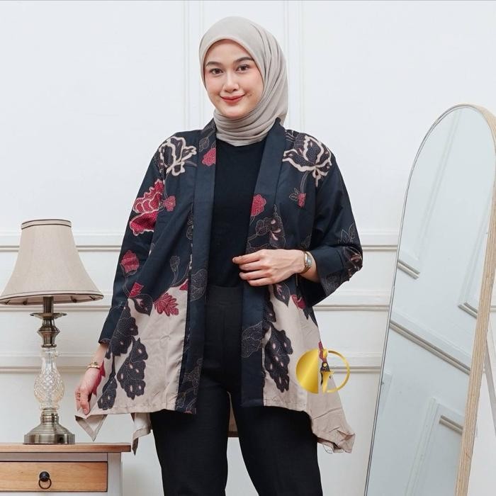 FSF Granito.id - Outer Sakura Batik polimikro Kondangan Seragam kerja / Formee Outfit / lengan panja