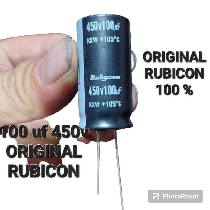 100 UF 450V RUBICON ASLI ORIGINAL ORI  100UF 400V 450V 100 MIKRO UF TV