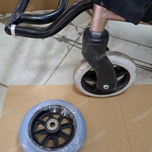 Roda Kecil Depan Kursi Roda Travel Ukuran 5 Inch Ban Mati Speart