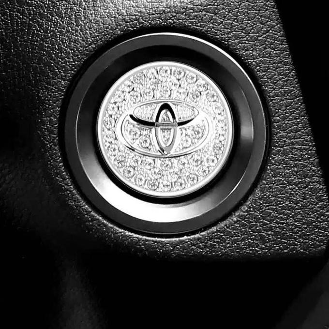Ring Diamond Button Tombol Start Stop Engine Mobil Logo Untuk Honda/Toyota Tombol Start Stop Mobil C