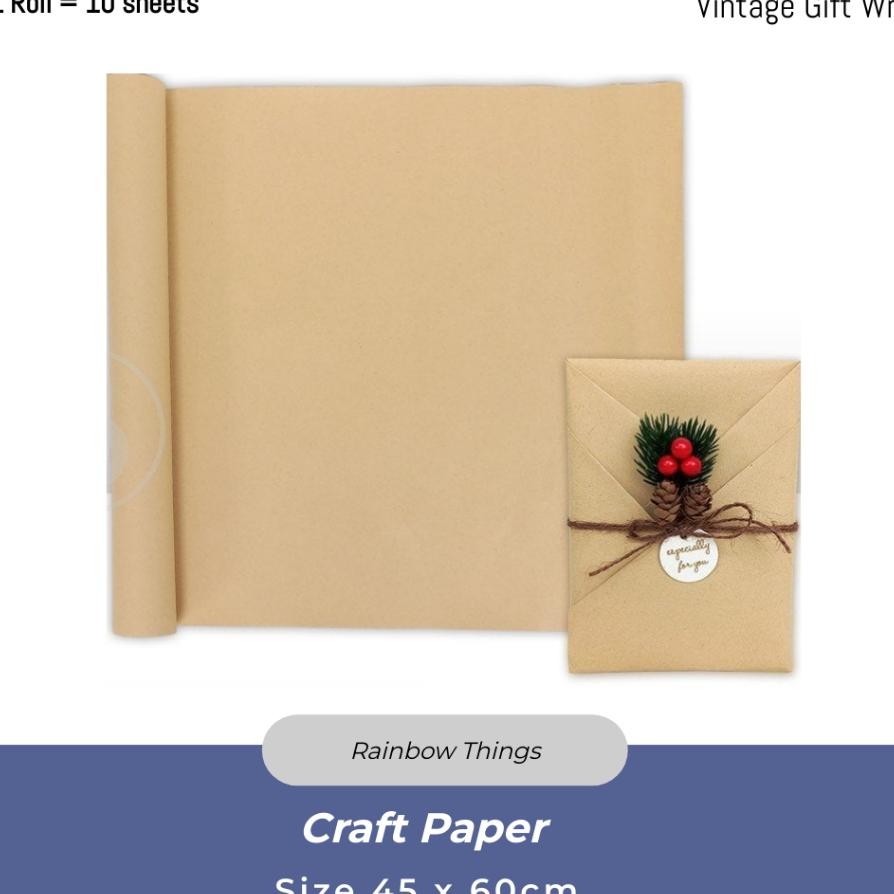 

Kertas Kado Kraft 1 Roll Isi 10 Lembar Craft R