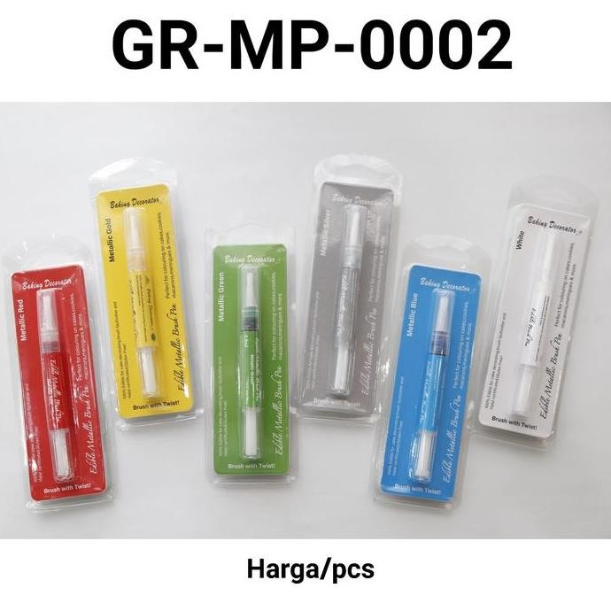

TERBARU! GR-MP-0002 Edible pen color pen brush marker pen warna metalik