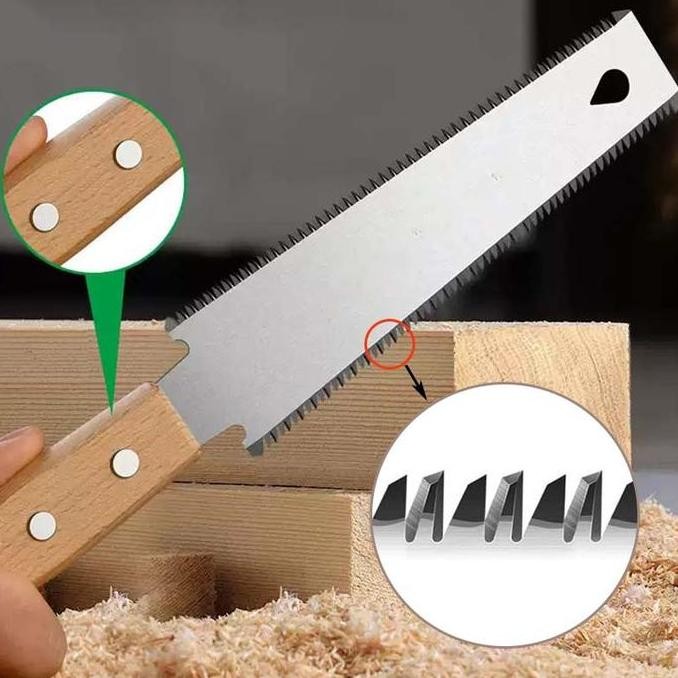 Gergaji Kayu Gerinda Tangan Tepi Ganda Gergaji Kayu Potong Super Tajam Gergaji Kayu Tangan Gergaji M