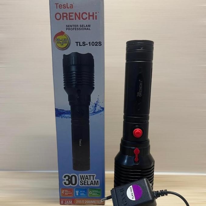 Original Tesla Senter Menyelam Cas Anti Air 30Watt Bisa Diving Hingga 200Meter New Stok