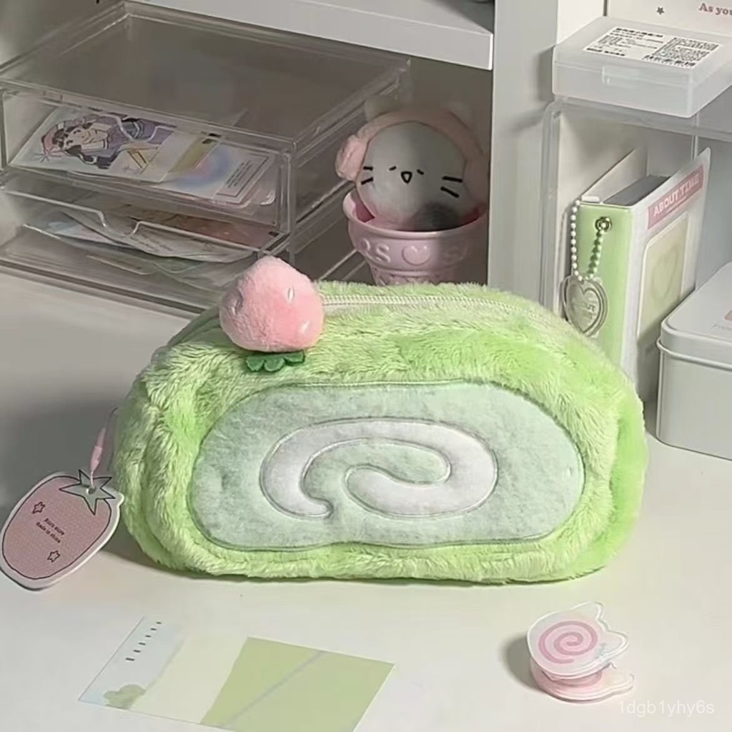

Fun and Cute Plush Honeydew Swiss Pencil Case ins Creative Versatile Stationery Storage Desktop Large Capacity Student LERX