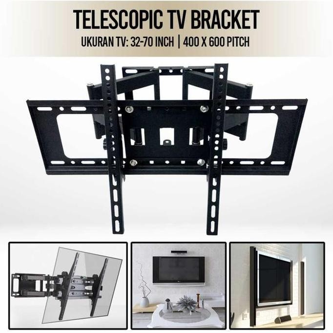 

Telescopic Tv Bracket 400 X 600 Pitch 32-70 Inch - Cp-600 / Dh502