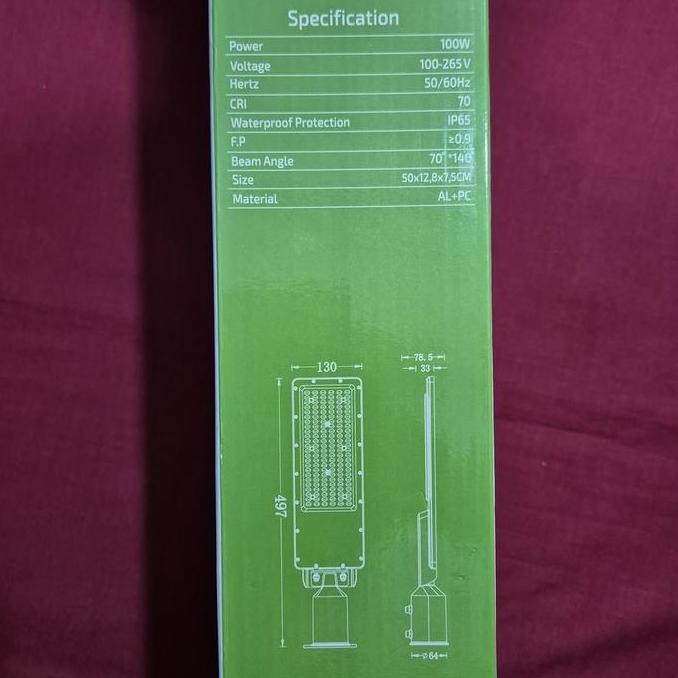 Lampu Tembak Jalan Pju Led + Photocell Sensor Cahaya 50W Ip65 Outdoor Led Street Light New Stok