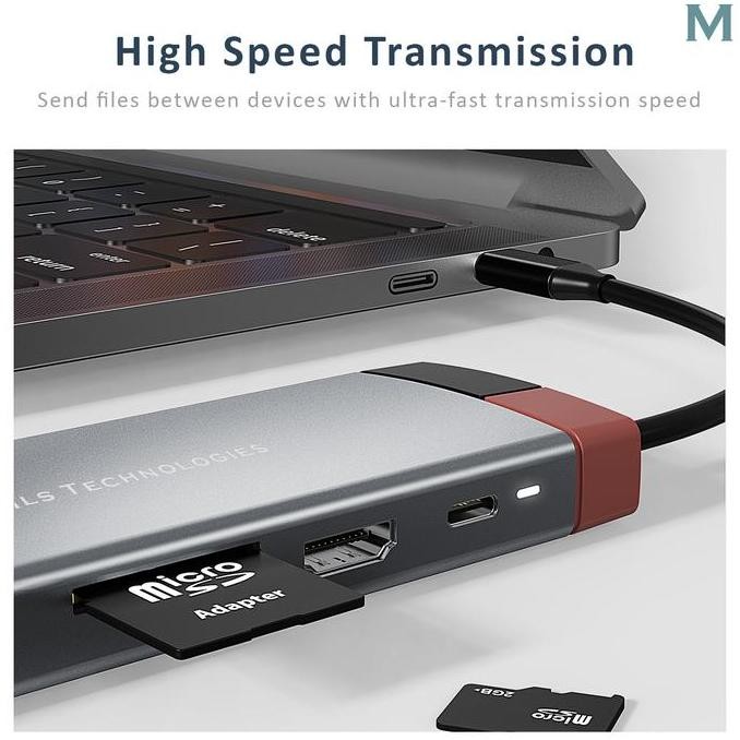 Mils 10 In 1 Type C Hub / Usb-C Extension Adapter Dongle Pd100W Sd Hdmi 4K Card Reader - Chub10