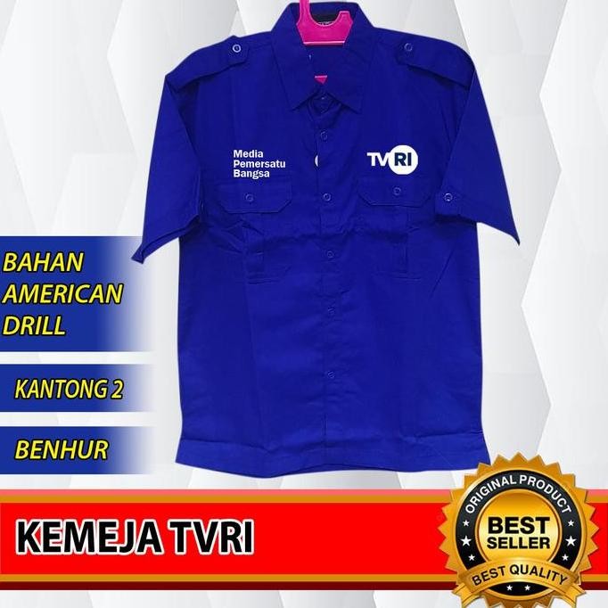 Kemeja TVRI Seragam TVRI Biru Benhur