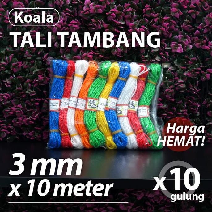

Paket isi 10 gulung - Tali Tambang 3mm x 10 meter - merk. Koala