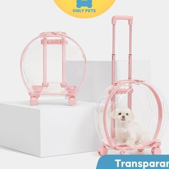 Only Pets Tas Koper Dorong Anjing Kucing Transparan 4 Roda