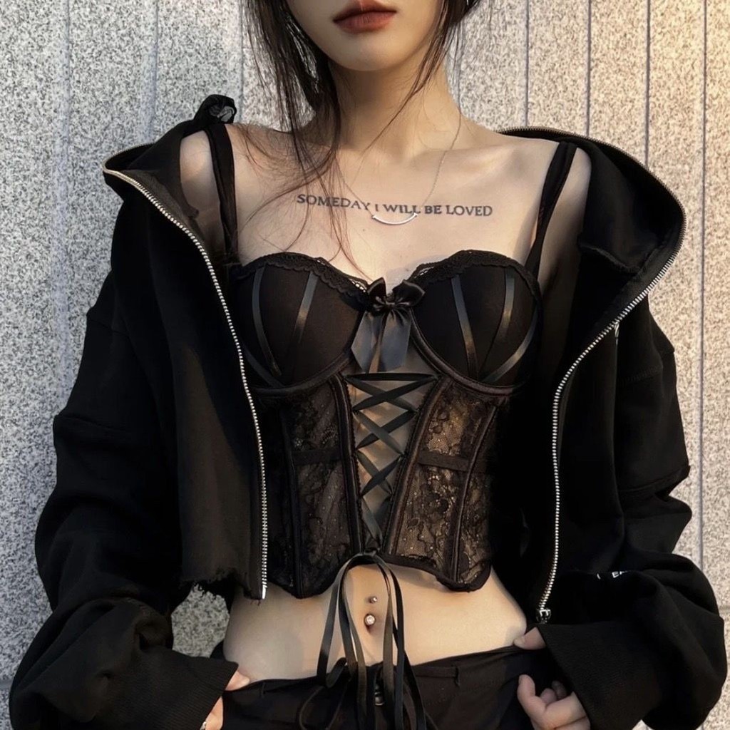 [CHIC HOUR][COD] Sexy hot girl lace camisole with chest pads for women to wear as an inner layer or 