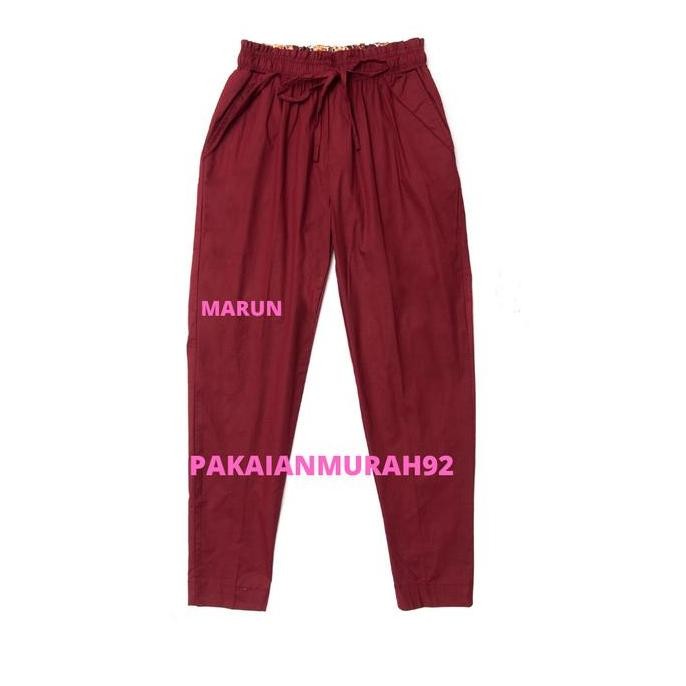KIRANA PANTS CELANA BIG SIZE WANITA BAGGY PANTS WARNA MARUN MURAH