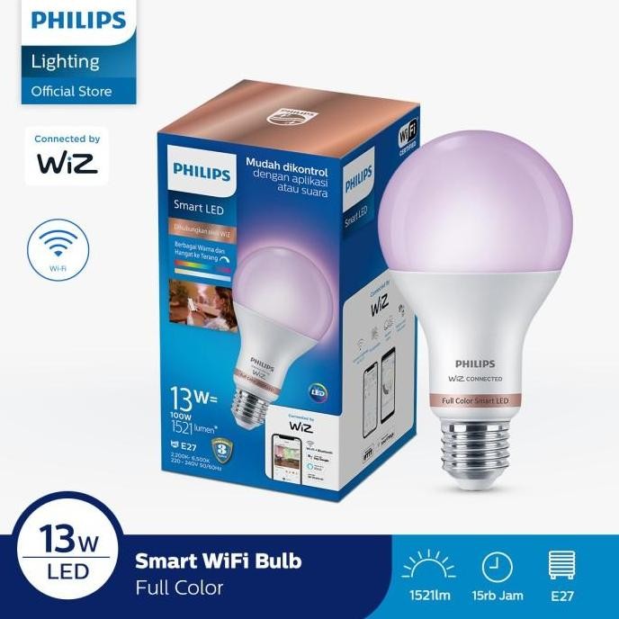 Philips Lampu Bohlam Smart Wifi Led 13W With Bluetooth Color Rgb