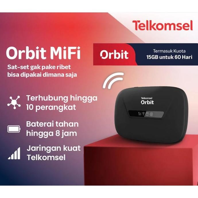 Terbaru Telkomsel Modem Orbit Mifi H1 Portable Wifi 4G Free 15Gb Huawei Mifi