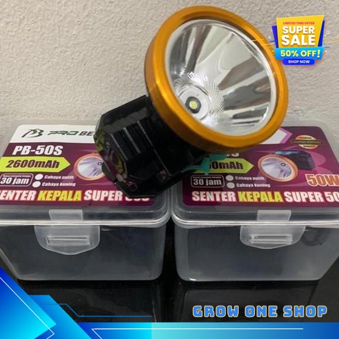 [KBM] SENTER KEPALA PROBEST 50 WATT PB-50S CAHAYA PUTIH HIGHT QUALITY 