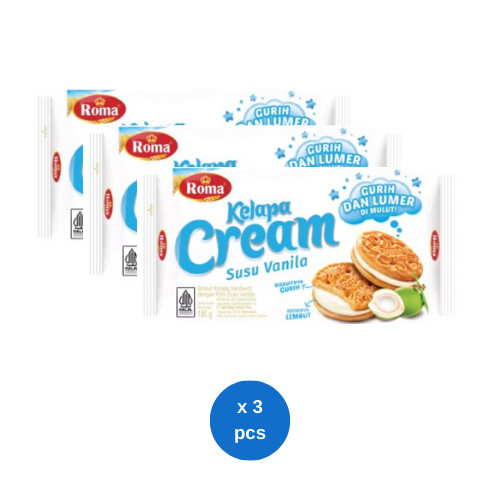 

Roma Kelapa Cream Susu Vanila 180gr x 3 pcs