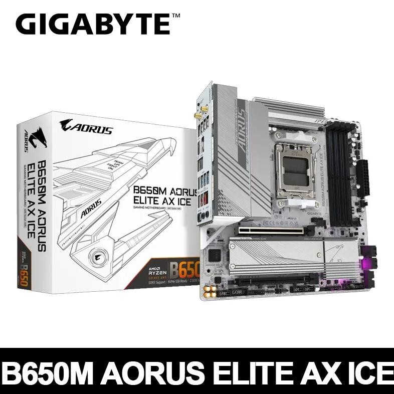 Gigabyte New B650M Aorus Elite Ax Ice Micro-Atx Amd B650 Ddr5 192Gb Ddr5 8000 (Oc) Mhz M.2 Wi-Fi 6E 