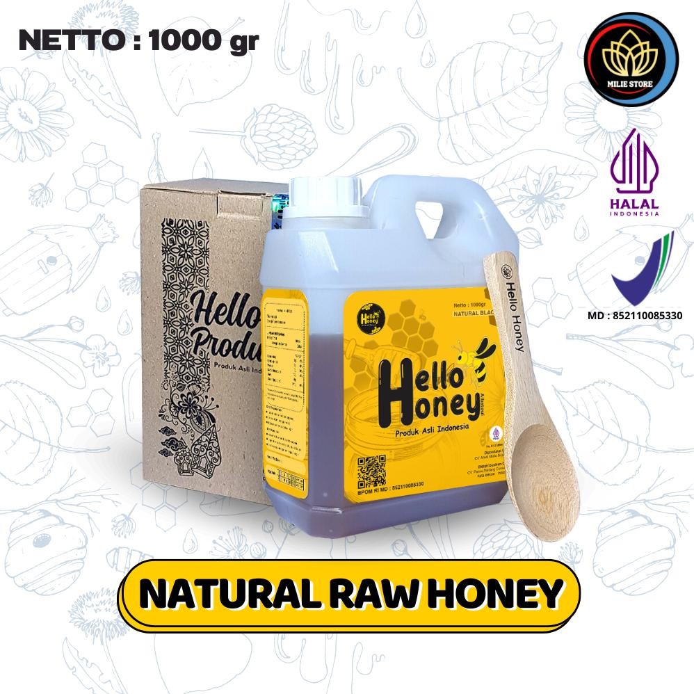 

(Terbaru) Madu Asli Murni Natural Raw Honey 1 Kg Manis - Hello Honey (Terlaris)
