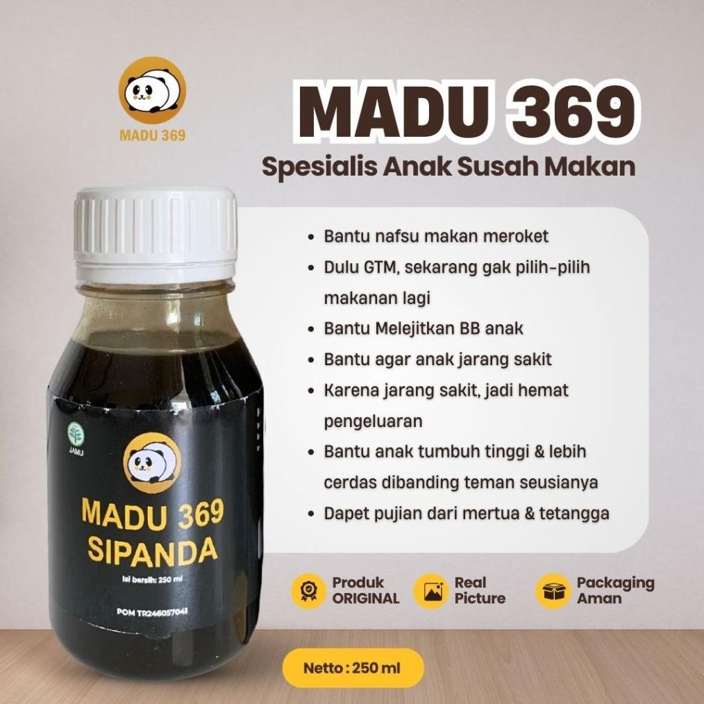 

(Terbaru) PREMIUM! Madu 369 - Vitamin Anak Lahap Makan - Bikin Doyan Makan dan Berat Badan Naik (COD) (Terlaris)