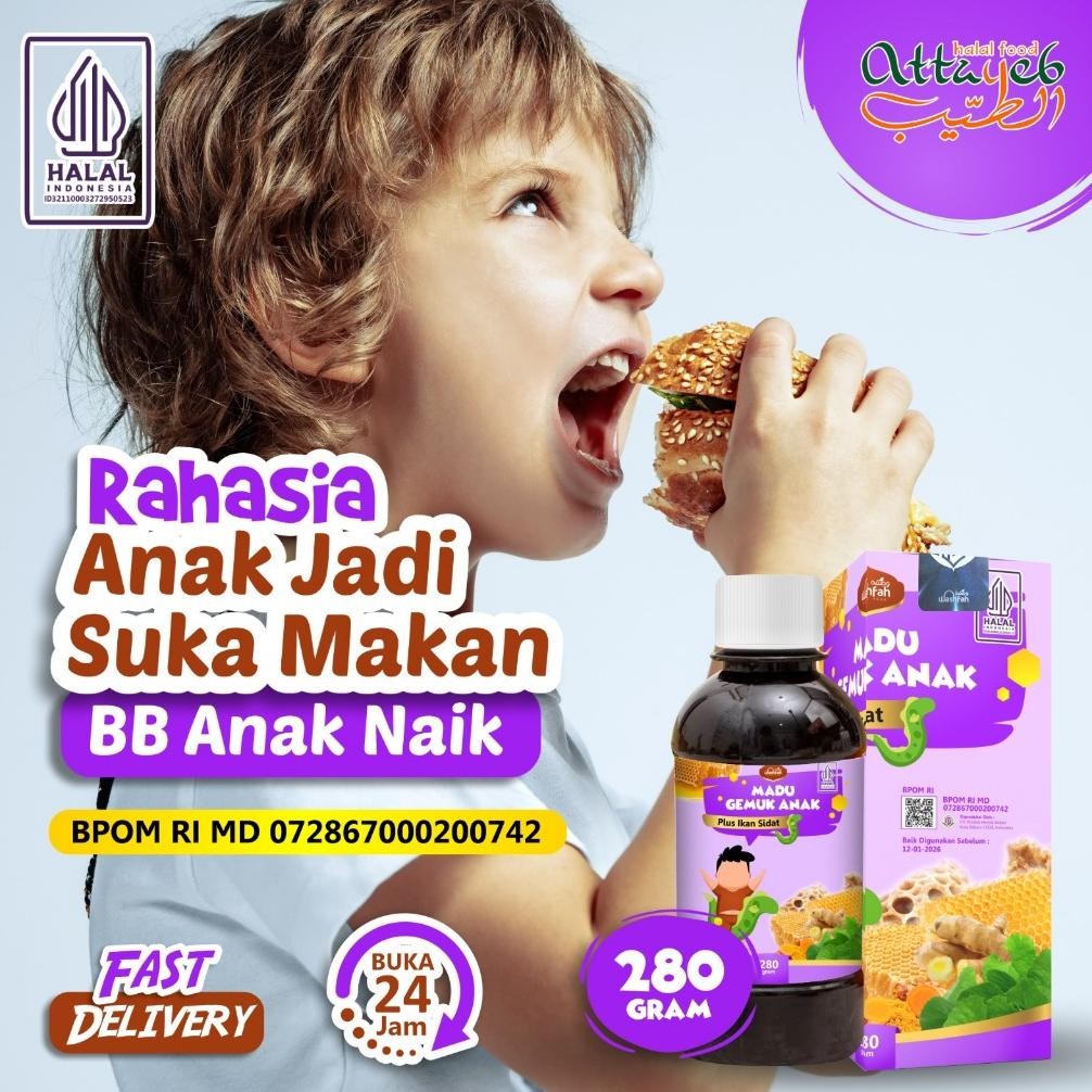 

(Terbaru) Madu Gemuk anak Gizi Ikan Sidat Washfah 280ml Plus Royal Jelly & Bee Pollen Temulawak Pegagan Penambah Nafsu Makan Vitamin Anak Gemuk Gizidat Sehat ( Propolis Madu Albumin kecerdasan Otak Anak Cerdas Fokus Lancar Bicara (BPOM) (Terlaris)