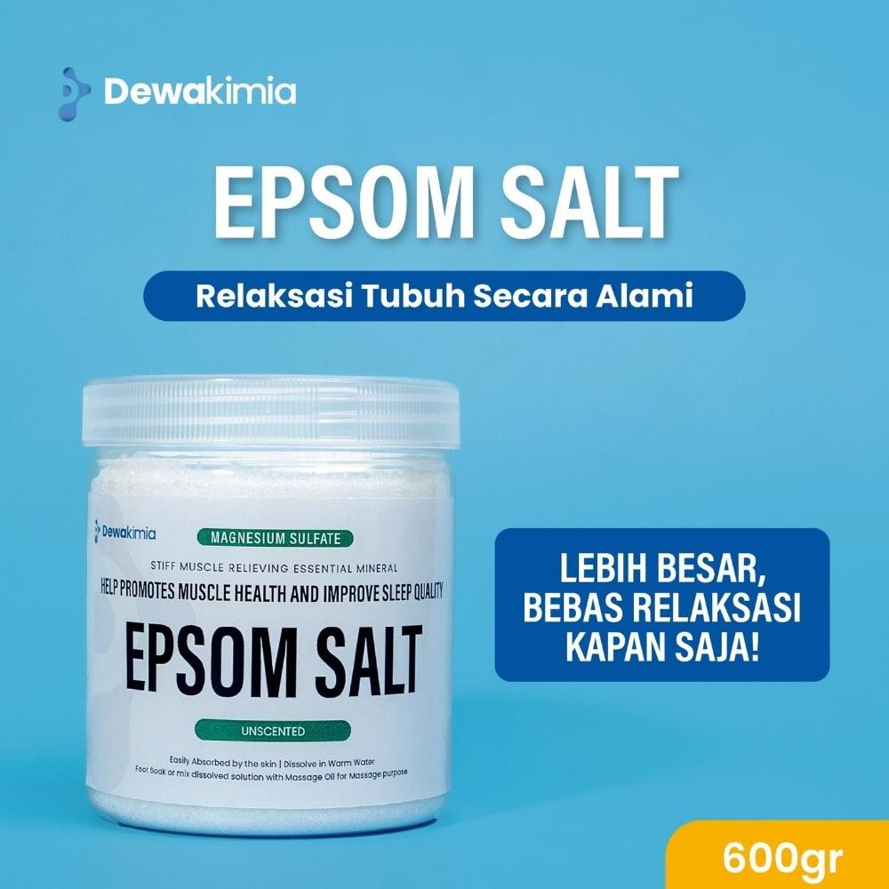 

(Terbaru) Dewa Kimia - Epsom Salt [ Unscented ] Tanpa Tambahan Pewangi - Garam Relaksasi Kesehatan Garam Mandi dan Rendam Kaki kemasan 600gr botol toples (Terlaris)