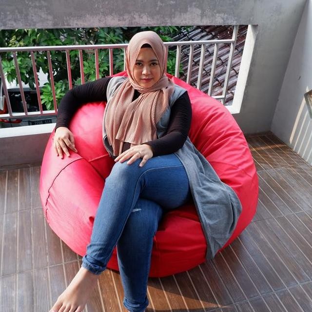 Bean Bag Pumpkin Beanbag Bulat Oval Diameter 90Cm Beanbag Size Xl Hh Durability Wateroof