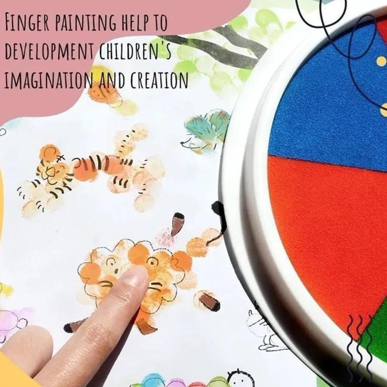 

Super Seller G-24 Gfd-12 Mainan Edukasi Cap Tangan Finger Painting Cat Air 6 Warna Stamp Pad Cat Lukis Berkualitas Super Seller