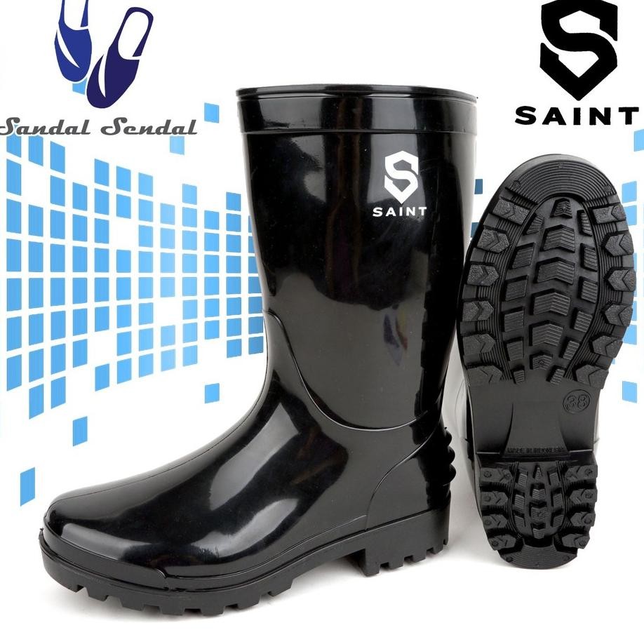 Sepatu Boot Pendek Saint Asco Hitam Boots Karet Lentur Anti Slip Air