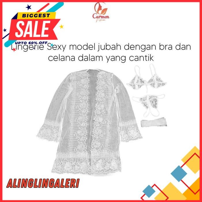BAJU TIDUR LINGERIE SET BRA DAN CELANA DALAM MOTIF RENDA BUNGA WANITA SEXY / SET LACE PIYAMA SEKSI W