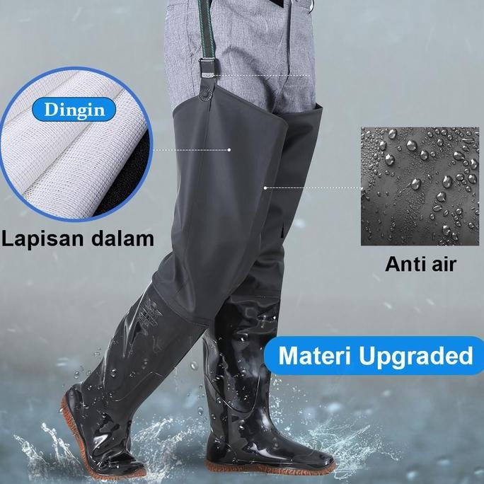 Sepatu Boots Karet Anti Keong Sawah Petani Panjang Sampai Paha Lembut HT