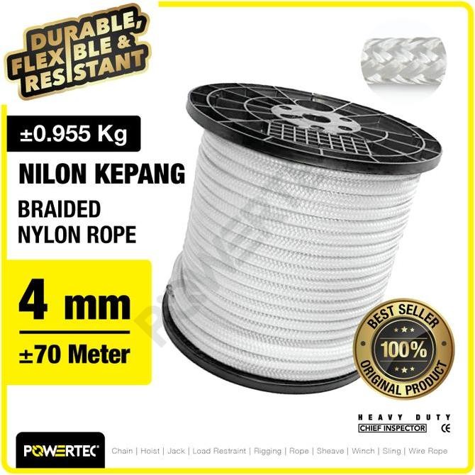 

TALI NILON KEPANG 4MM X 70M BRAIDED NYLON ROPE POWERTEC ORIGINAL DAN TERPERCAYA