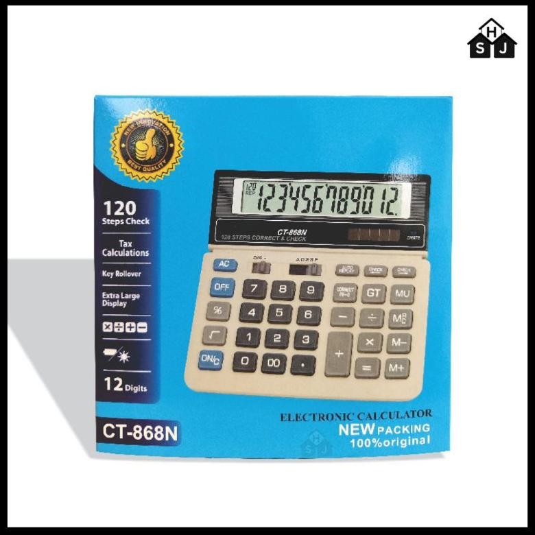 

Terbaru Kalkulator Ct-868N 12 Digit / Calculator Check Dual Power Otomatis / Kalkulator 12 Alat Hitung Gratis Ongkir
