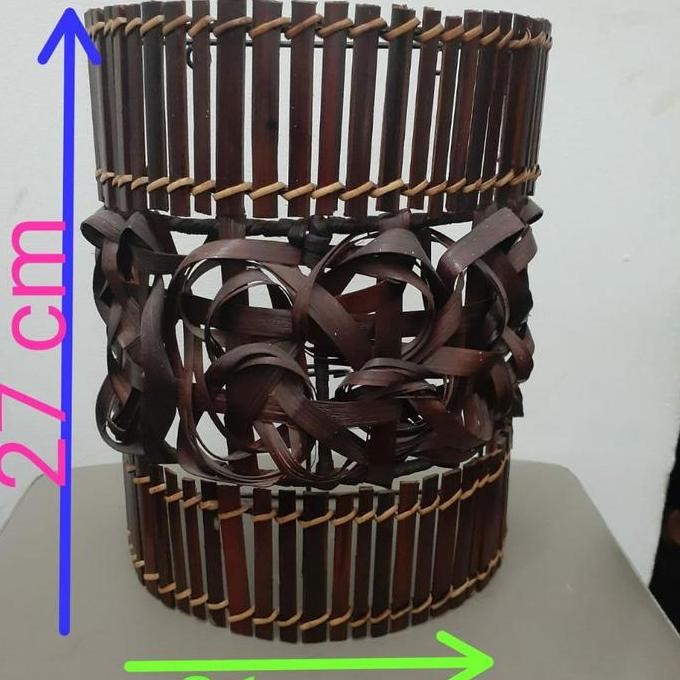 ] lampu dinding Rotan Hitam - Lampu dinding Bambu - Lampu Cafe -rattan