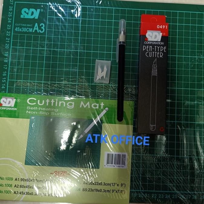 

Cutting Mat A3 Sdi + Pen Type Cutter 0491 Sdi ( Preset)