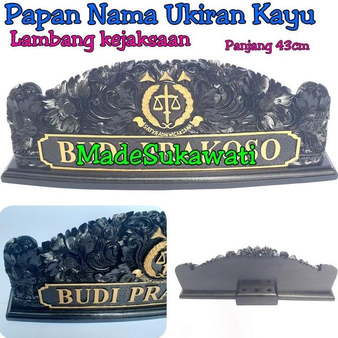 

$$$$] Papan nama meja nameplate kayu ukir bali lambang kejaksaan