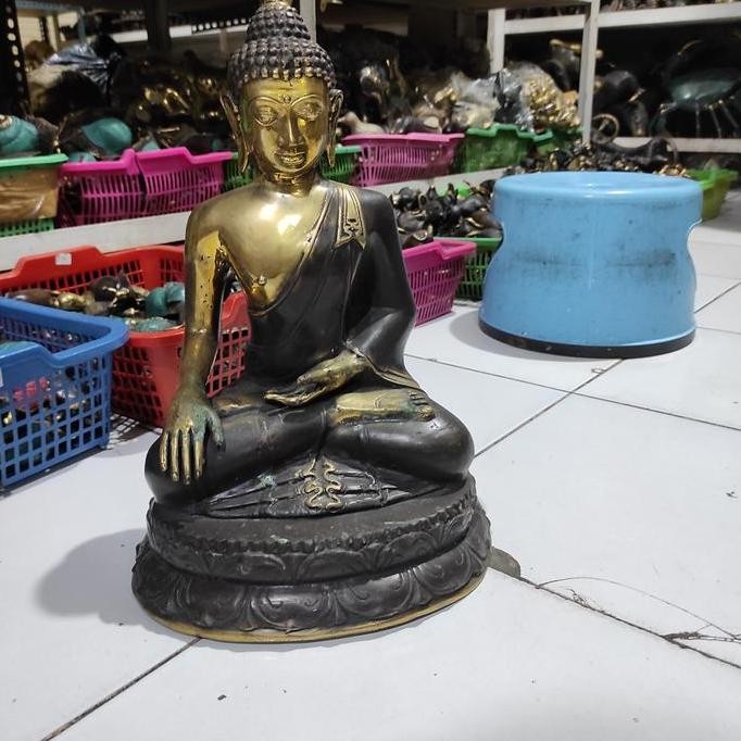Kualitas terbaik] Patung Buddha Kuningan 30 cm/Patung Budha Kuningan/Patung Budha Logam